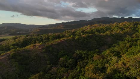 Drone-aerial-footage-of-Jaco-Costa-Rica-rainforest-coast-trees-jungle-Central-America
