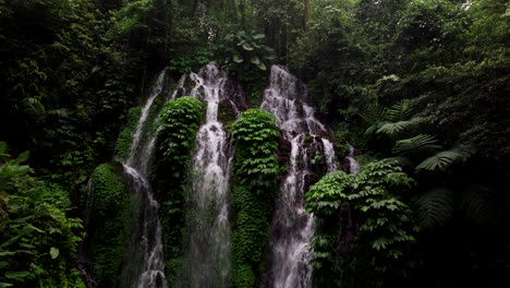 Banyu-Wana-Amertha,-Unberührter-Wasserfall,-Der-Im-üppigen-Dschungel-Fließt,-Bali-In-Indonesien