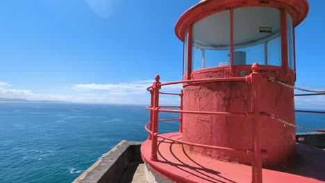 Leuchtturm-Von-Nazare-In-Zeitlupe---Fort-De-Sao-Miguel-Arcanjo---Portugal