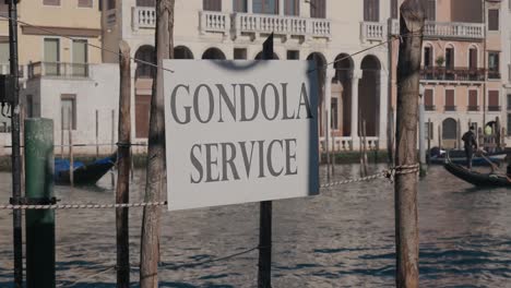 Gondola-Service-Signpost-by-Venetian-Canal