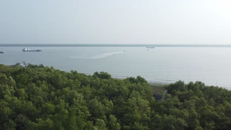 Ariel-view-shot-of-Sundarban,-which-is-one-of-the-biggest-tiger-reserve-forest-in-Asia