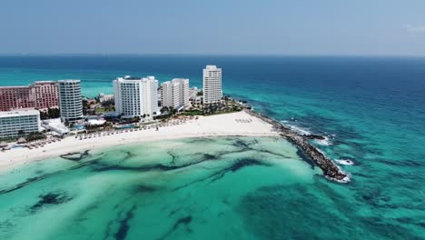 Bahía-De-Cancún-Y-Zona-Hotelera-De-Lujo,-México.