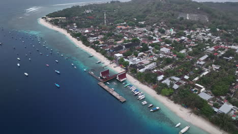 Morning-aerial-view-over-Gili-Trawangan-Island-near-Bali,-Indonesia