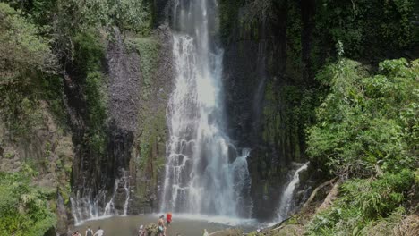 Tourist-Bathing-at-bottom-of-Los-Chorros-Waterfall