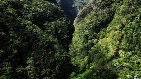 Lush-mountains-and-deep-gorges-at-Muchas-Aguas,-San-Cristobal