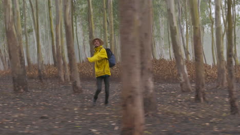 A-Hiker-runs-into-the-wild-dense-woods-of-Nepali-Forest