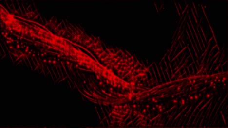 Seamless-loop-of-abstract-animation-of-red-crimson-sparkle-moving-particles-along-optic-fiber