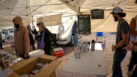 Activity-at-a-coffee-booth-at-the-farmer's-market