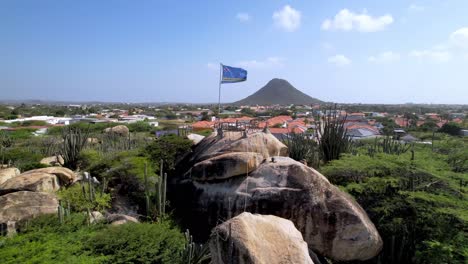 Aruba-Flagge-Im-Wind-Auf-Aruba