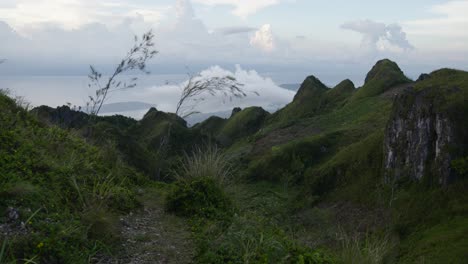 Beautiful-static-shot-of-the-view-on-Osmeña-peak-in-Cebu-Island,-Philippines