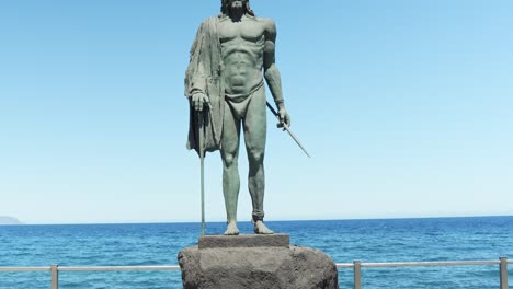 Statue-of-the-Guanche-King-Acaymo-in-Candelaria,-Tenerife,-Canary-Islands
