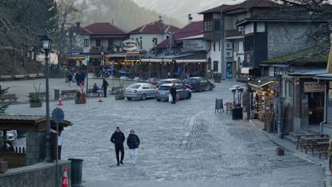 Metsovo-Ioannina-cobblestone-street-Greece-winter