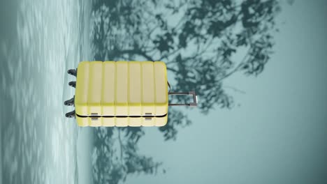 luggage-travel-suitcase-with-nature-plant-tree-summer-breeze-on-background-concept-of-travel-holiday-and-remote-working-3d-rendering-animation-vertical
