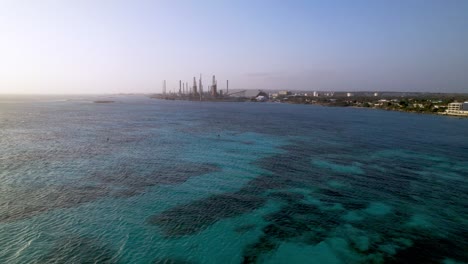 Desalination-Plant-in-Aruba-aerial,-Reverse-Osmosis-plant