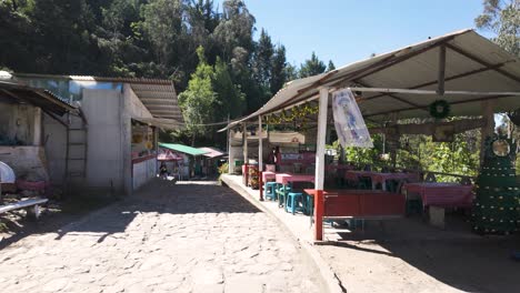 Typical-restaurant-on-the-way-of-Monserrate-viewpoint-in-Bogota,-Colombia