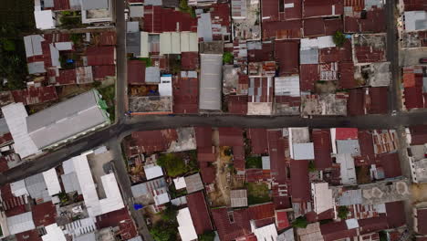 Aerial:-Rising-top-down-of-San-Juan-La-Laguna-village-in-Guatemala-during-dusk