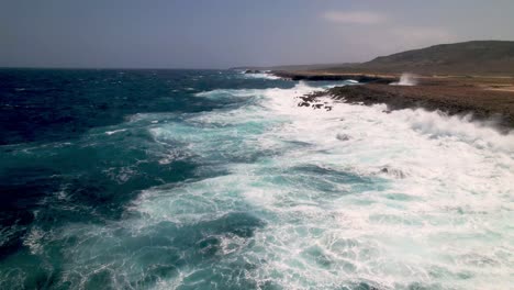 Aruba,-Waves-crash-along-Coastline-along-Eastern-Shore