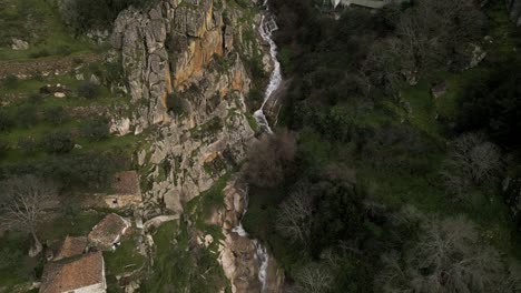 Aerial-cascade-in-Valdigem,-Lamego,-Portugal