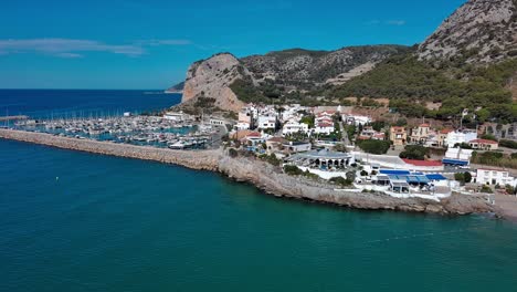 Garraf-town-and-harbour,-Spain