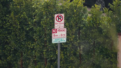 No-Hay-Señales-De-Estacionamiento-En-El-Quinto-Distrito-Del-Ayuntamiento-De-Los-Ángeles-En-Un-Día-Lluvioso,-Detalle