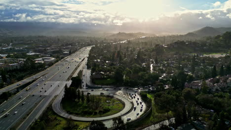 Clever-design-road-network-roundabout-and-highway-freeway-system-aerial