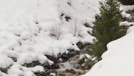 Río-Rocoso-Que-Fluye-A-Través-De-Montañas-Nevadas-En-Invierno