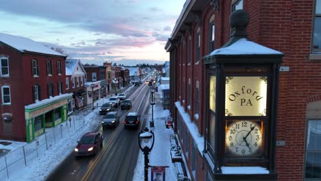 Aerial-view-of-downtown-Oxford,-Pennsylvania