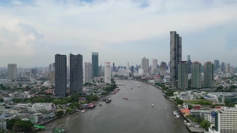 Vista-Superior-Del-Famoso-Río-Chao-Phraya-De-Bangkok