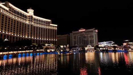Eerie-Las-Vegas,-Bellagio-Fountain-and-Caesars-Palace-Closed,-Covid-19-Lockdown