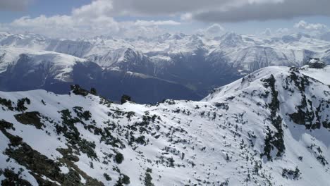 Aerial-of-mountain-ridge-Switzerland