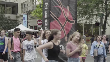 Hoopfest-2018---tight-shot-of-Hoopfest-sign-and-crowd-in-downtown-Spokane,-WA