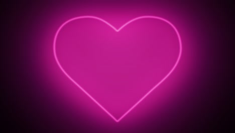 An-ethereal-heart-shaped-outline,-illuminated-in-neon-pink,-flickers-with-a-mesmerizing-allure