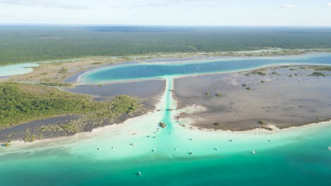 Bacalar-aerial-drone-laguna-seven-colours-travel-destination-Quintana-Roo-Mexico