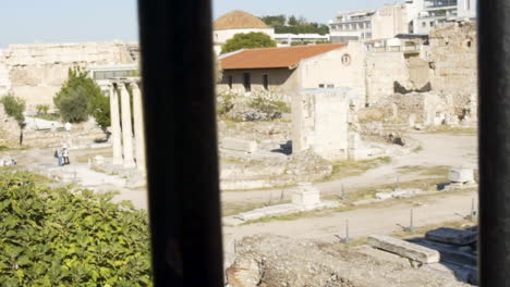 Acropolis-Ruins,-Through-Fence-Movement