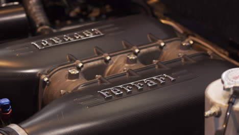 Close-up-of-Ferrari-Engine