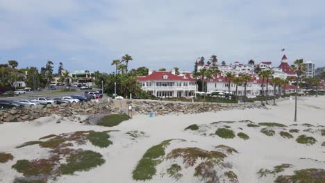 Aerial-View-of-Hotel-Del-Coronado,-San-Diego,-California-USA