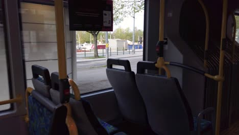 POV-shot-of-getting-on-public-bus-in-Stockholm-during-corona-crisis