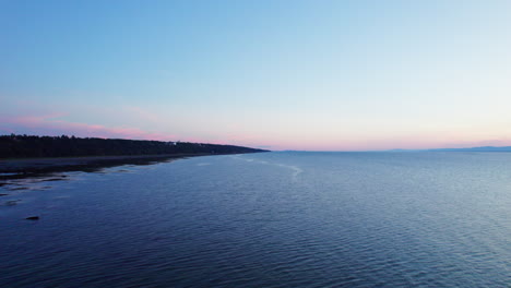 Drone-view-above-the-Saint-Lawrence-River-in-Gaspésie-along-the-coast