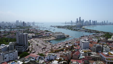 Vista-Aerea-De-Cartagena,-Colombia