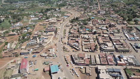 Poor-residential-area-in-Kenya-town-aerial-view,-African-community-contemporary-life