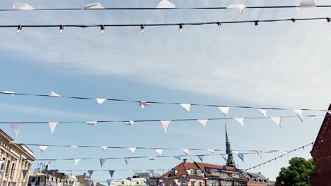 Riga,-Latvia,-Dome-Square,-party-flags-over-square