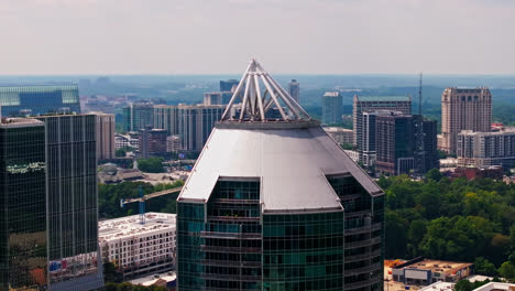 Peak-on-top-of-tower-in-downtown-of-Buckhead-at-sunny-day