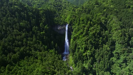 Schwenken-Sie-Nach-Oben,-Um-Eine-Aufnahme-Des-Nachi-Wasserfalls-In-Japan-Zu-Zeigen