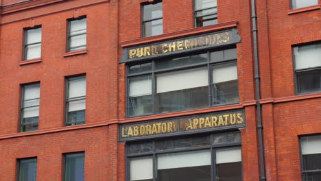 Panning-shot-of-exterior-architecture-of-Laboratory-apparatus-building-in-Dublin,-Ireland