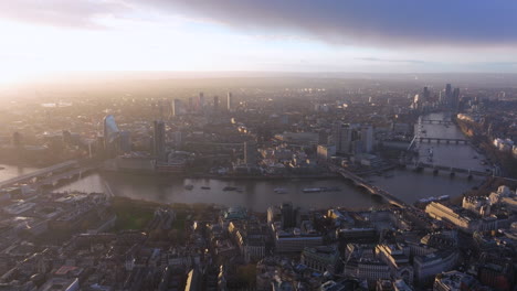 Establishing-aerial-shot-over-the-Thames-river-in-central-London