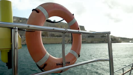 Lifesaver-boat-in-valletta-malta-ocean-footage