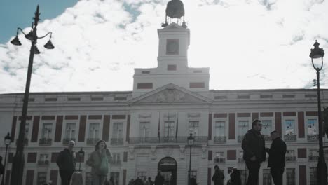 Puerta-Del-Sol-Downtown-Madrid-Spain-Dirección-General-De-Medios-De-Comunicación-Historical-Clock-Tower