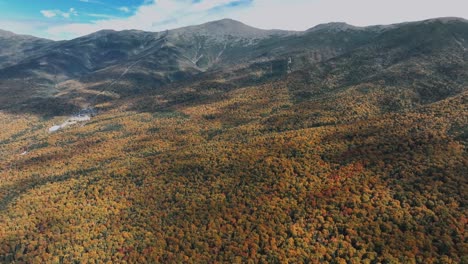 Vista-Aérea-Del-Bosque-Montañoso-En-Colores-De-Otoño.