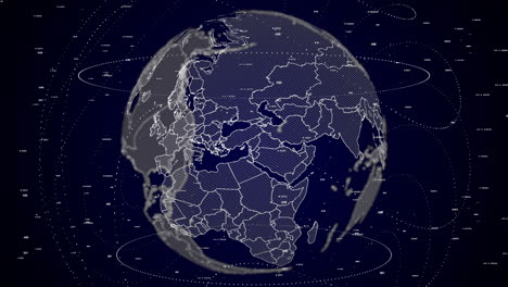 digital-globe-rotating,-zooming-in-on-Syria-country