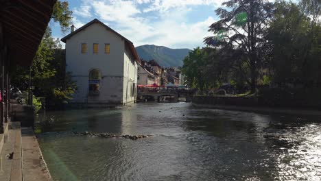 The-Thiou-river-is-considered-one-of-the-cleanest-rivers-in-Europe-and-a-postcard-of-the-city-of-Annecy